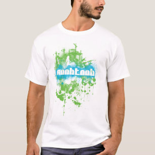 NooBTooB Grunge-BG White T-Shirt