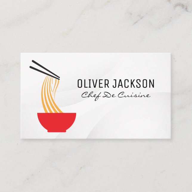 Noodle Bowl and Chopsticks Business Card (Front)
