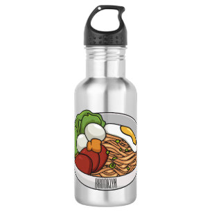 Noodle cartoon illustration 532 ml water bottle