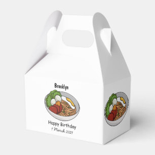 Noodle cartoon illustration favour box