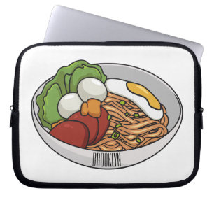 Noodle cartoon illustration laptop sleeve