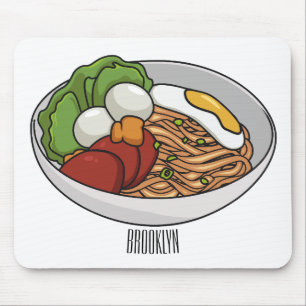Noodle cartoon illustration  mouse pad