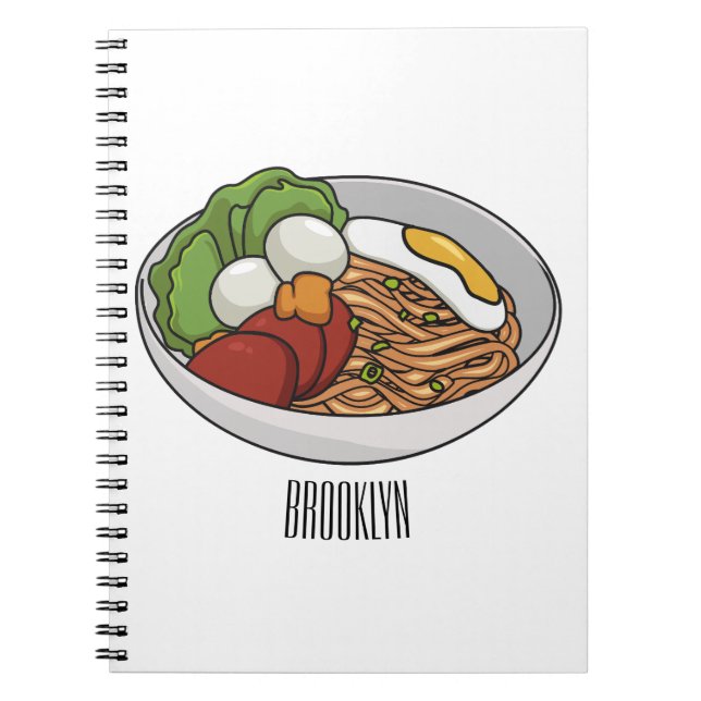 Noodle cartoon illustration notebook (Front)