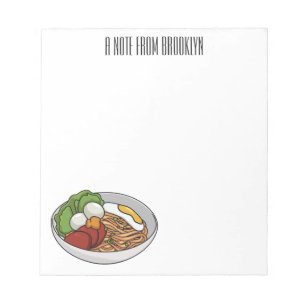 Noodle cartoon illustration notepad