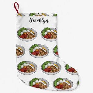Noodle cartoon illustration small christmas stocking