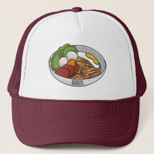 Noodle cartoon illustration trucker hat