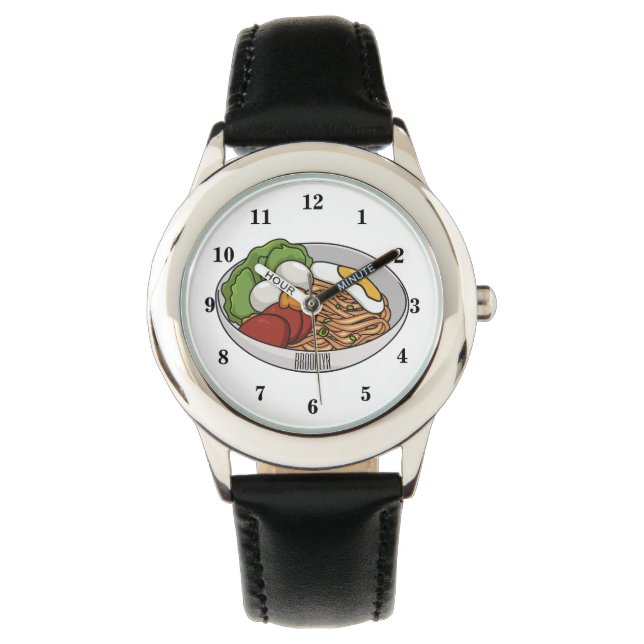 Noodle cartoon illustration watch (Front)