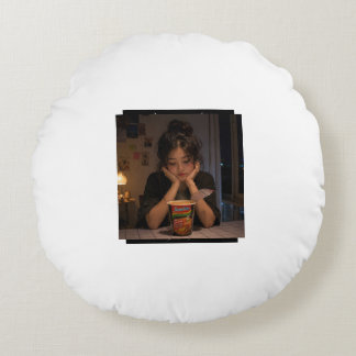 Noodle Girl Round Cushion