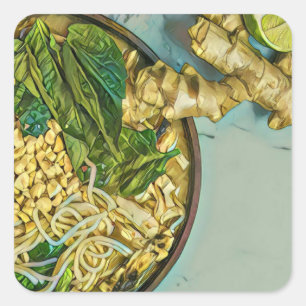 Noodle lover gift square sticker