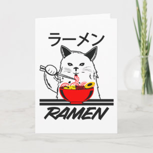 Noodles Anime Manga Funny Cute Japan Otaku Cat Card