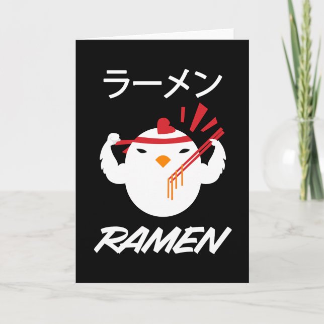 Noodles Anime Manga Funny Cute Japan Otaku Chicken Card (Front)