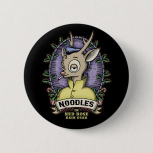 Noodles In Ned Rose Rain Gear 6 Cm Round Badge