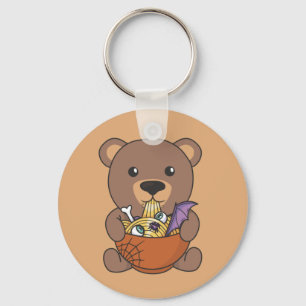 Noodles Japanese Noodles Halloween Bear Eats Ramen Key Ring