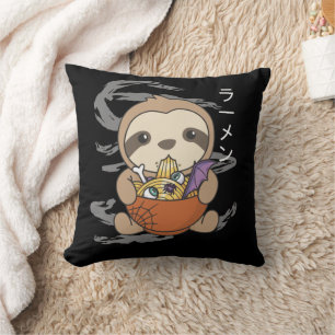 Noodles Japanese Noodles Halloween Sloth Ramen Thr Cushion