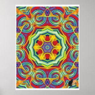 Noodles Kinetic Collage Kaleidoscope Poster