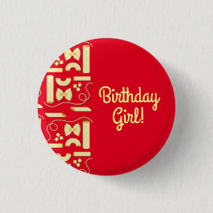 Noodles Pasta Kid 1st Birthday Party Italian 3 Cm Round Badge