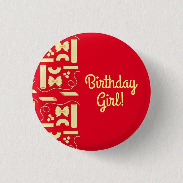 Noodles Pasta Kid 1st Birthday Party Italian 3 Cm Round Badge (Front)