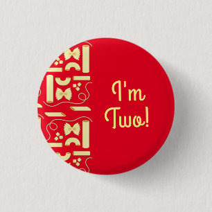 Noodles Pasta Kid 1st Birthday Party Italian 3 Cm Round Badge