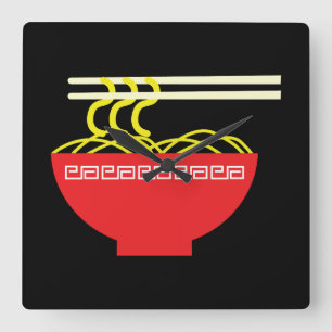 Noodles Square Wall Clock