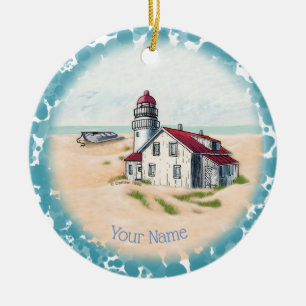 Noon Lighthouse Ceramic Ornament