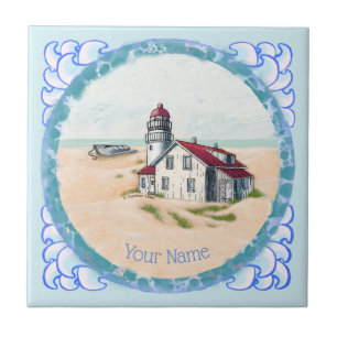 Noon Lighthouse Ceramic Tile