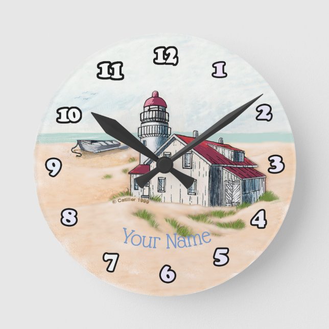 Noon Lighthouse  Round Clock (Front)