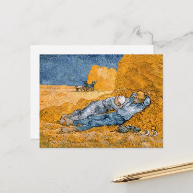 Noon, rest from work by Vincent Van Gogh  Postcard (Front/Back In Situ)