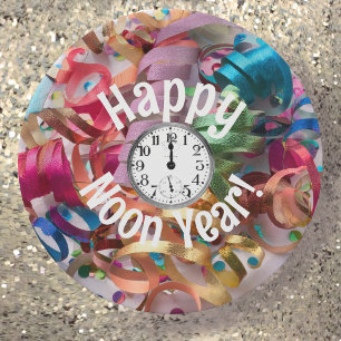 Noon Year's Eve Family Party Sticker Paper Plate