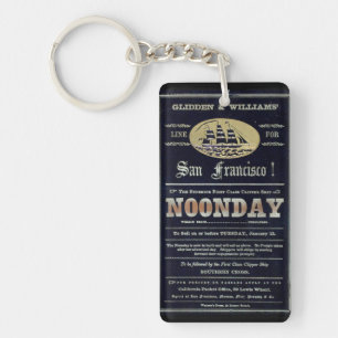 Noonday Clipper sailing ship 1900 Key Ring
