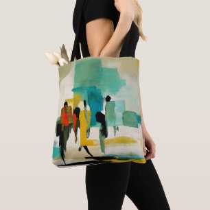 Noontide Vibrance – Abstract Figures Tote Bag