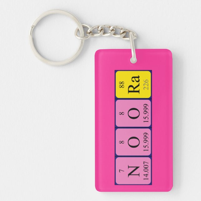 Noora periodic table name keyring (Front)