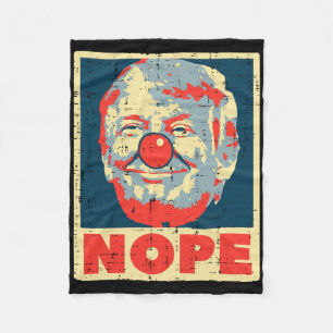 Nope Anti Trump Clown Vintage Retro Impeach No Don Fleece Blanket