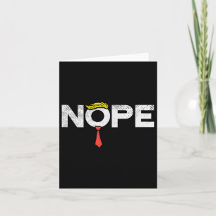 Nope Anti-trump Red Tie Wig Stop Donald Trump Funn Card