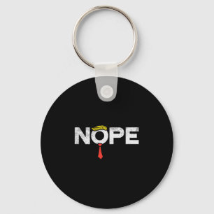 Nope Anti-trump Red Tie Wig Stop Donald Trump Funn Key Ring