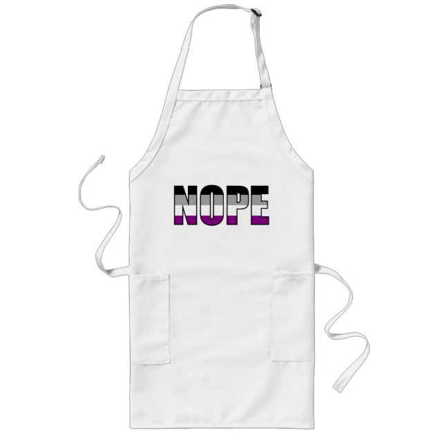 Nope Asexual Pride Flag Ace Pride Long Apron (Front)