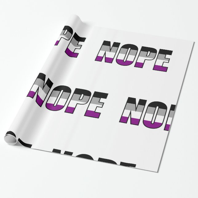 Nope Asexual Pride Flag Ace Pride Wrapping Paper (Unrolled)