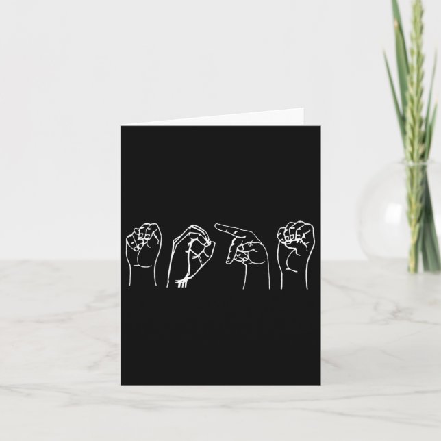 Nope Asl Pro Deaf Awareness Sign Language Interpre Card (Front)