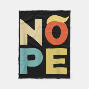 Nope Bold Vintage Style Funny Anti-trump Fleece Blanket
