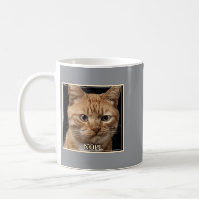 Nope Cat Coffee Mug (Left)