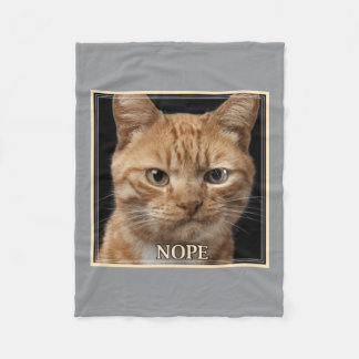 Nope Cat Fleece Blanket