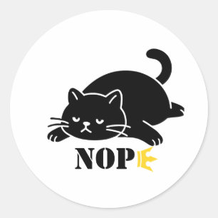 NOPE Cat Funny for Cat Lovers Classic Round Sticker