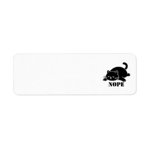 NOPE Cat Funny for Cat Lovers Return Address Label