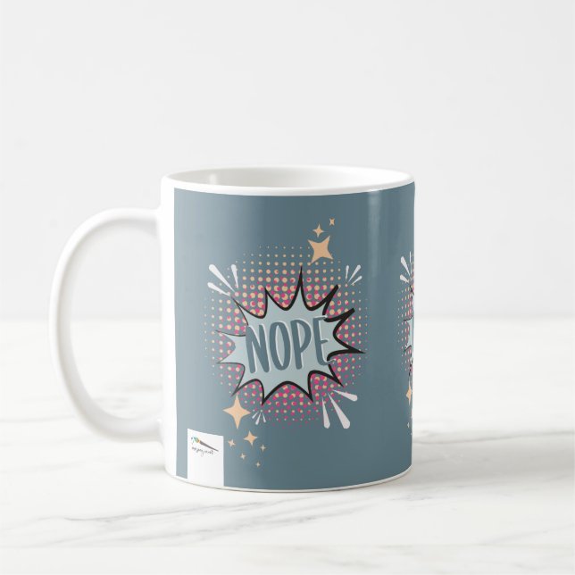 NOPE Comic Speech Bubble Meme Funny Muddy Green Coffee Mug (Left)