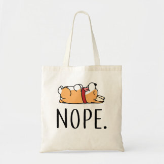 Nope Corgi Tote Bag