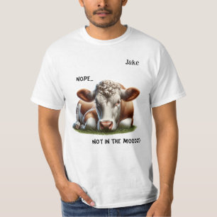 "Nope..." Cow Pun Customisable Men's T-Shirt