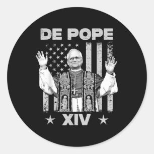 Nope Da Pope From Chicago Leo Xiv Provost Tee Classic Round Sticker