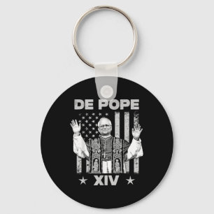 Nope Da Pope From Chicago Leo Xiv Provost Tee  Key Ring