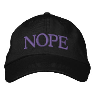 NOPE Funny Grumpy Embroidered Hat