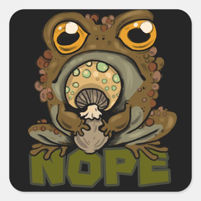 Nope! Grumpy Toad Square Sticker (Front)