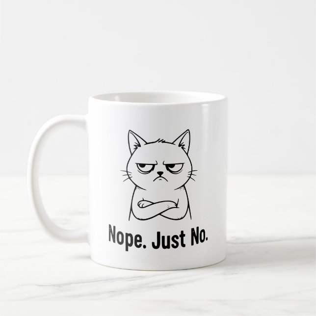 Nope Just No Cat – Funny Coffee Cup for Cats lover (Left)